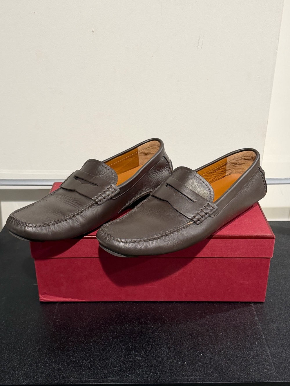 Bally Men's Leather Penny Loafers in Dark Brown - Picture 2 of 11